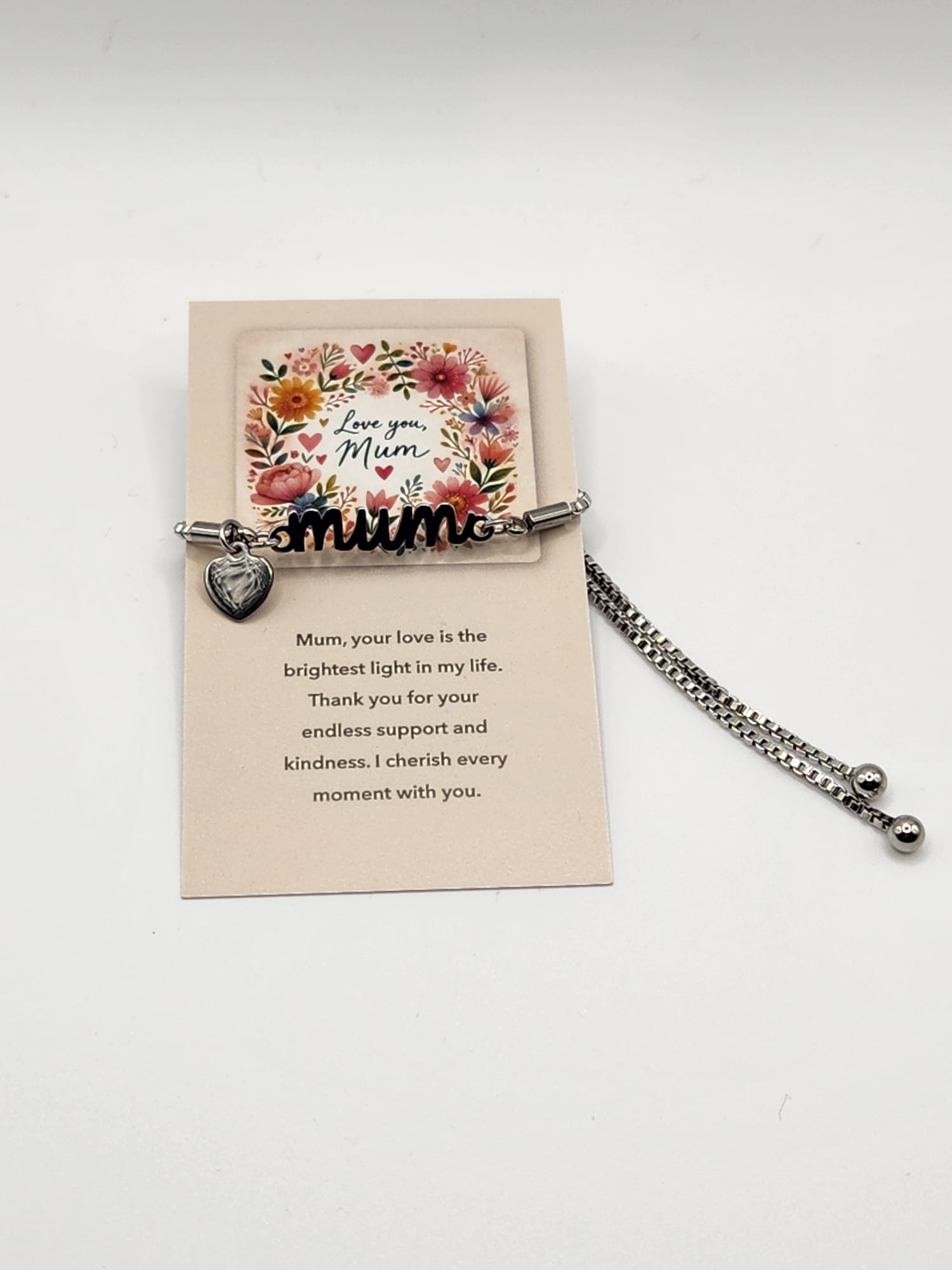 Mayor's Silver Plated Mum Bracelet with heart pendant - Image 8