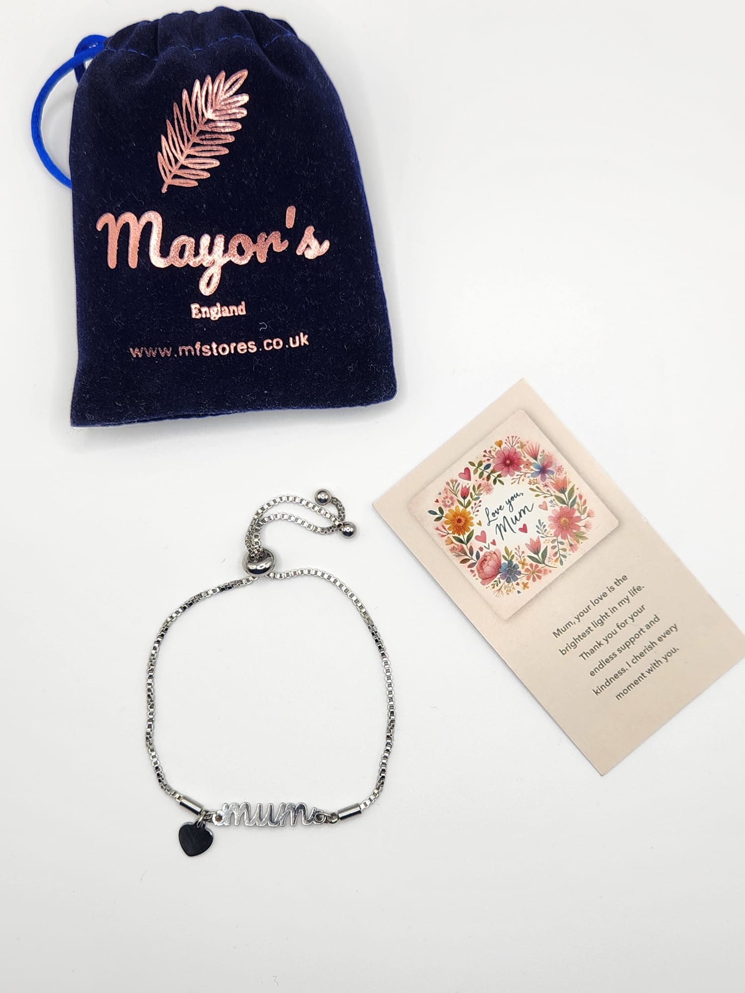 Mayor's Silver Plated Mum Bracelet with heart pendant - Image 9