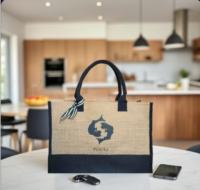 Zodiac Jute Tote bag - Image 5